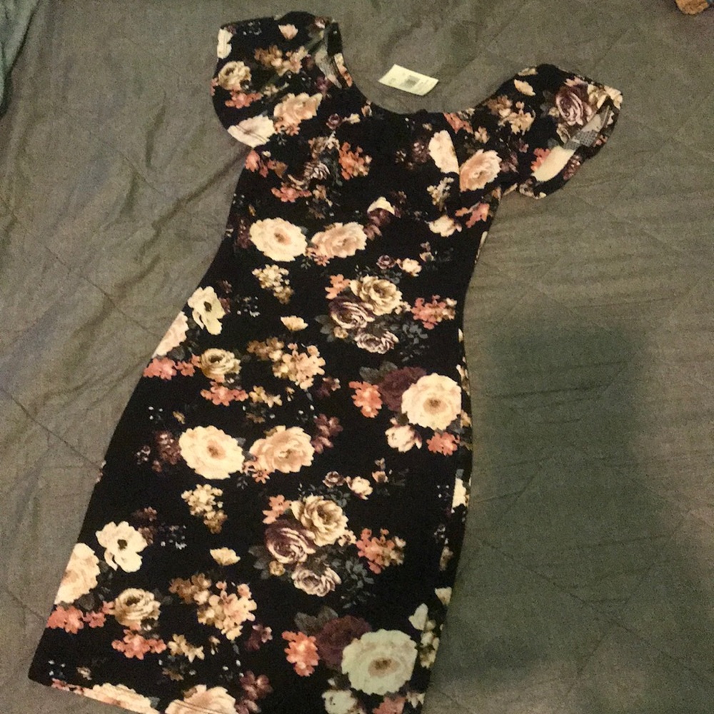Floral black dress